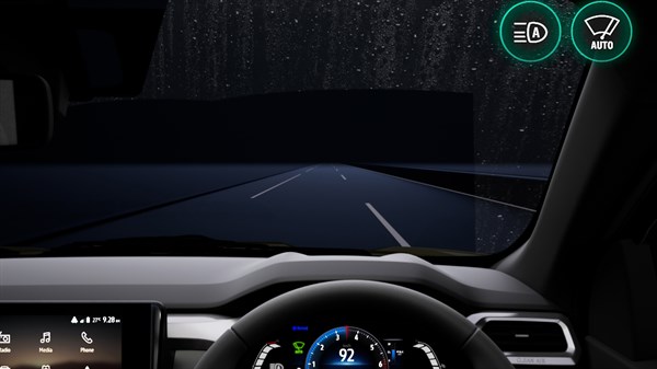 faróis automáticos e limpa-vidros com sensores chuva - Renault Kiger